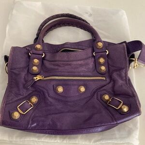 Balenciaga Motocross Giant 21 City Bag Purple
